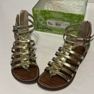 Sam Edelman Gold Strappy Gladiator Sandals